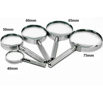 Loupe Chromée Classique Lentille en Verre Biconvexe 'Série'